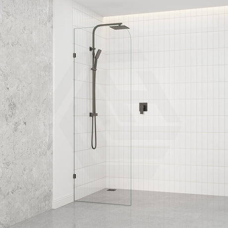 Fienza Curved Edge Frameless Walk-in Fixed Panel 10mm Glass 700-1200x2050mm - Variant Colour Fittings
