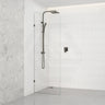 Fienza Curved Edge Frameless Walk-in Fixed Panel 10mm Glass 700-1200x2050mm - Variant Colour Fittings