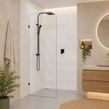 Fienza Curved Edge Frameless Walk-in Fixed Panel 10mm Glass 700-1200x2050mm - Variant Colour Fittings