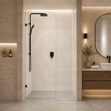 Fienza Curved Edge Frameless Walk-in Fixed Panel 10mm Glass 700-1200x2050mm - Variant Colour Fittings
