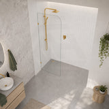 Fienza Curved Edge Frameless Walk-in Fixed Panel 10mm Glass 700-1200x2050mm - Variant Colour Fittings