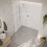 Fienza Curved Edge Frameless Walk-in Fixed Panel 10mm Glass 700-1200x2050mm - Variant Colour Fittings