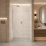 Fienza Curved Edge Frameless Walk-in Fixed Panel 10mm Glass 700-1200x2050mm - Variant Colour Fittings
