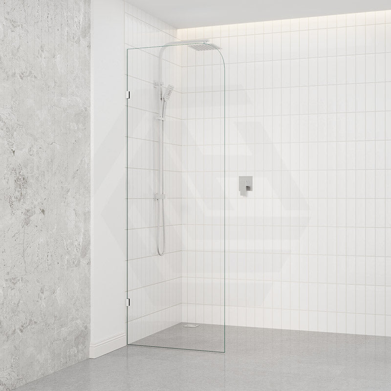 Fienza Curved Edge Frameless Walk-in Fixed Panel 10mm Glass 700-1200x2050mm - Variant Colour Fittings
