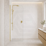 Fienza Curved Edge Frameless Fixed Panel with Channel 10mm Glass 700-1200x2050mm - Variant Colour Fittings