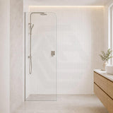 Fienza Curved Edge Frameless Fixed Panel with Channel 10mm Glass 700-1200x2050mm - Variant Colour Fittings