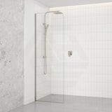 Fienza Curved Edge Frameless Fixed Panel with Channel 10mm Glass 700-1200x2050mm - Variant Colour Fittings