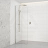 Fienza Curved Edge Frameless Fixed Panel with Channel 10mm Glass 700-1200x2050mm - Variant Colour Fittings