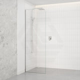 Fienza Curved Edge Frameless Fixed Panel with Channel 10mm Glass 700-1200x2050mm - Variant Colour Fittings