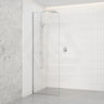 Fienza Curved Edge Frameless Fixed Panel with Channel 10mm Glass 700-1200x2050mm - Variant Colour Fittings