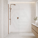 Fienza Curved Edge Frameless Fixed Panel with Channel 10mm Glass 700-1200x2050mm - Variant Colour Fittings