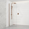 Fienza Curved Edge Frameless Fixed Panel with Channel 10mm Glass 700-1200x2050mm - Variant Colour Fittings