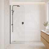 Fienza Curved Edge Frameless Fixed Panel with Channel 10mm Glass 700-1200x2050mm - Variant Colour Fittings