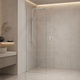 Fienza Curved Edge Frameless Fixed Panel with Channel 10mm Glass 700-1200x2050mm - Variant Colour Fittings