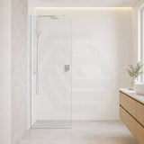 Fienza Curved Edge Frameless Fixed Panel with Channel 10mm Glass 700-1200x2050mm - Variant Colour Fittings