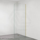 Fienza Curved Edge Frameless Fixed Panel with Channel 10mm Glass 700-1200x2050mm - Variant Colour Fittings