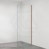 Fienza Curved Edge Frameless Fixed Panel with Channel 10mm Glass 700-1200x2050mm - Variant Colour Fittings