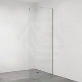 Fienza Curved Edge Frameless Fixed Panel with Channel 10mm Glass 700-1200x2050mm - Variant Colour Fittings