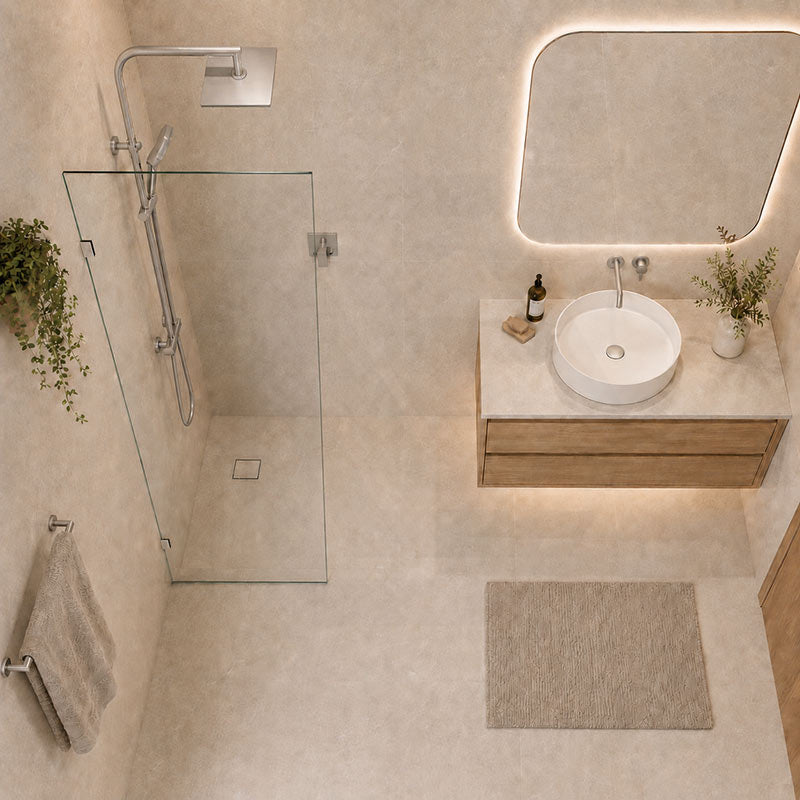Fienza Rectangular Frameless Walk-in Fixed Panel 10mm Glass 700-1200x2050mm - Variant Colour Fittings