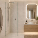 Fienza Rectangular Frameless Walk-in Fixed Panel 10mm Glass 700-1200x2050mm - Variant Colour Fittings