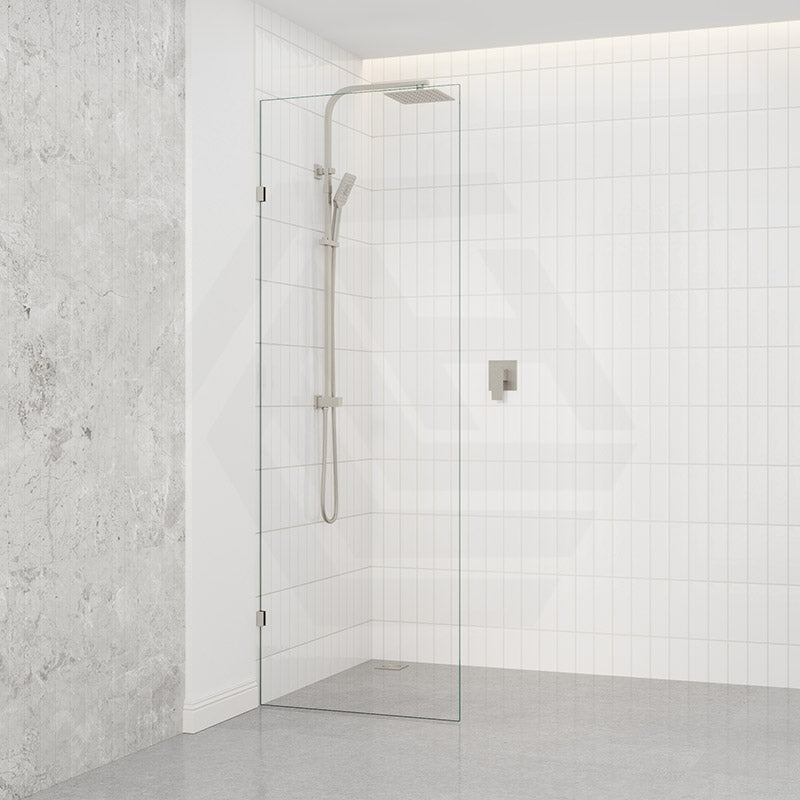 Fienza Rectangular Frameless Walk-in Fixed Panel 10mm Glass 700-1200x2050mm - Variant Colour Fittings