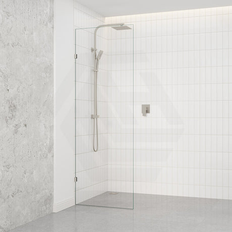Fienza Rectangular Frameless Walk-in Fixed Panel 10mm Glass 700-1200x2050mm - Variant Colour Fittings