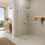 Fienza Rectangular Frameless Walk-in Fixed Panel 10mm Glass 700-1200x2050mm - Variant Colour Fittings