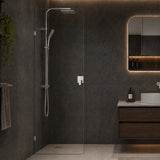 Fienza Rectangular Frameless Walk-in Fixed Panel 10mm Glass 700-1200x2050mm - Variant Colour Fittings