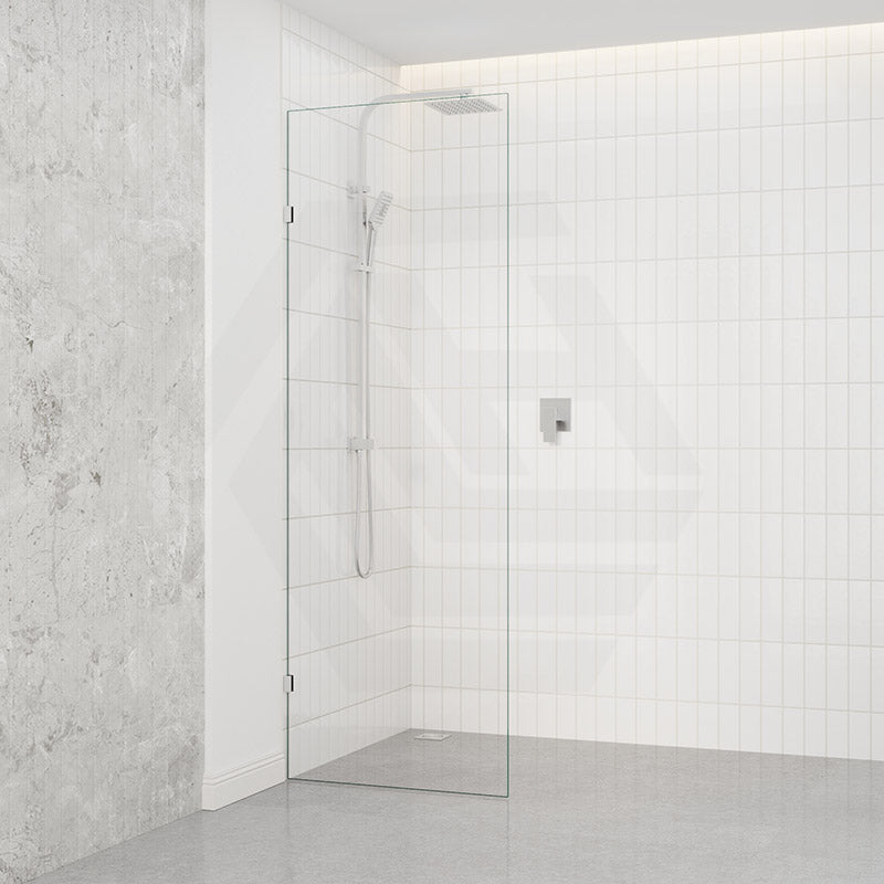 Fienza Rectangular Frameless Walk-in Fixed Panel 10mm Glass 700-1200x2050mm - Variant Colour Fittings