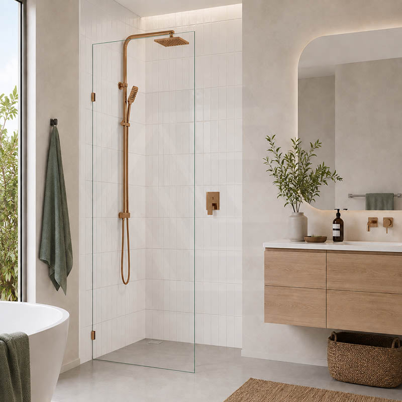 Fienza Rectangular Frameless Walk-in Fixed Panel 10mm Glass 700-1200x2050mm - Variant Colour Fittings
