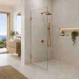 Fienza Rectangular Frameless Walk-in Fixed Panel 10mm Glass 700-1200x2050mm - Variant Colour Fittings