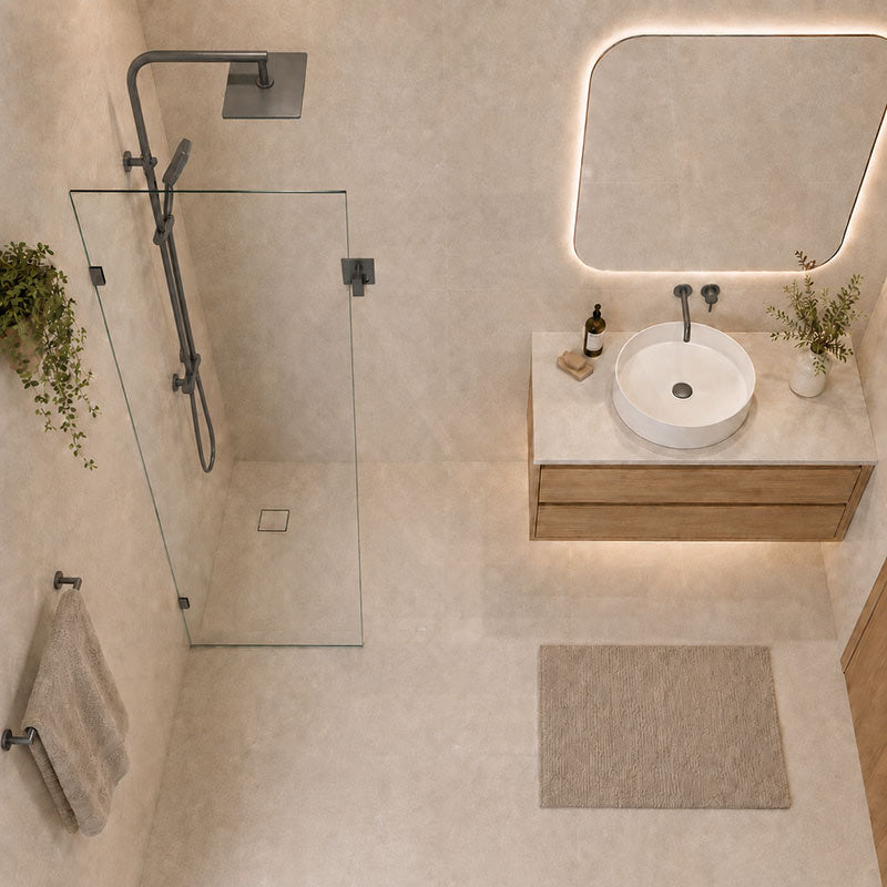 Fienza Rectangular Frameless Walk-in Fixed Panel 10mm Glass 700-1200x2050mm - Variant Colour Fittings