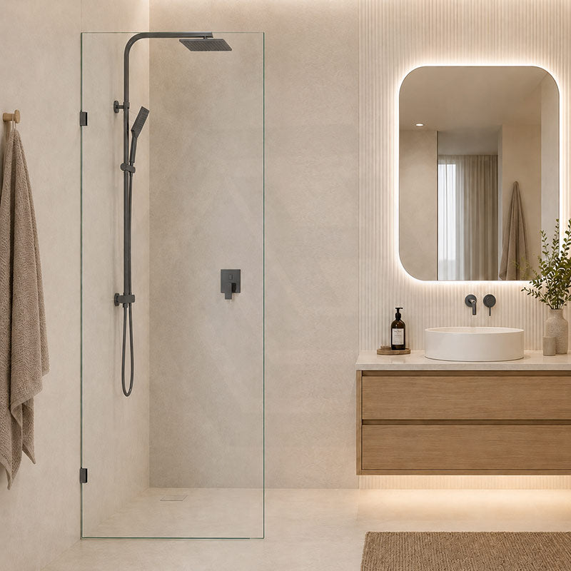 Fienza Rectangular Frameless Walk-in Fixed Panel 10mm Glass 700-1200x2050mm - Variant Colour Fittings