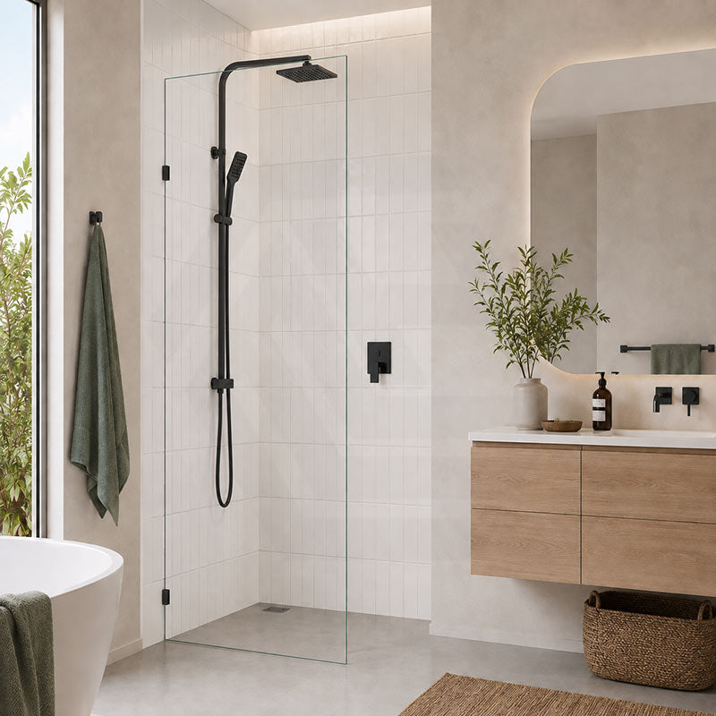 Fienza Rectangular Frameless Walk-in Fixed Panel 10mm Glass 700-1200x2050mm - Variant Colour Fittings