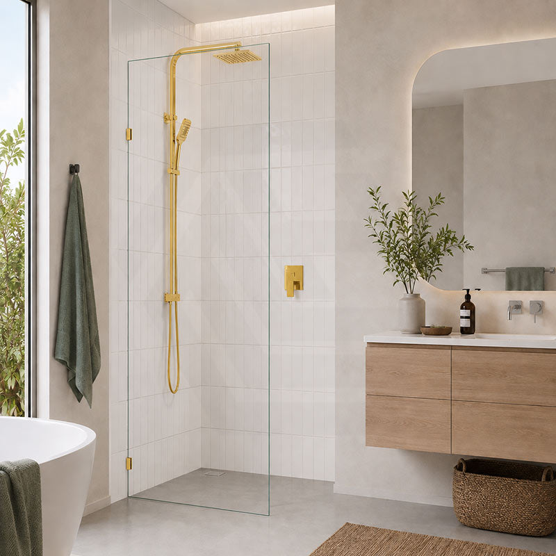 Fienza Rectangular Frameless Walk-in Fixed Panel 10mm Glass 700-1200x2050mm - Variant Colour Fittings