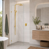 Fienza Rectangular Frameless Walk-in Fixed Panel 10mm Glass 700-1200x2050mm - Variant Colour Fittings
