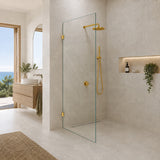 Fienza Rectangular Frameless Walk-in Fixed Panel 10mm Glass 700-1200x2050mm - Variant Colour Fittings