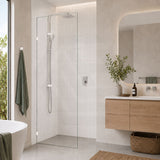 Fienza Rectangular Frameless Walk-in Fixed Panel 10mm Glass 700-1200x2050mm - Variant Colour Fittings