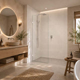 Fienza Rectangular Frameless Walk-in Fixed Panel 10mm Glass 700-1200x2050mm - Variant Colour Fittings