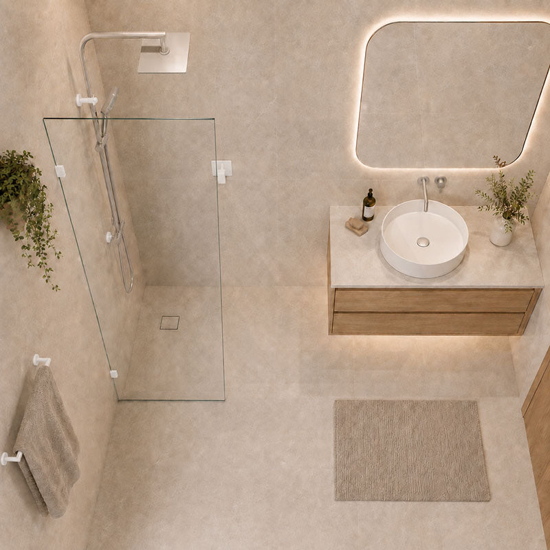 Fienza Rectangular Frameless Walk-in Fixed Panel 10mm Glass 700-1200x2050mm - Variant Colour Fittings