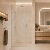 Fienza Rectangular Frameless Walk-in Fixed Panel 10mm Glass 700-1200x2050mm - Variant Colour Fittings