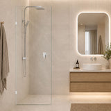 Fienza Rectangular Frameless Walk-in Fixed Panel 10mm Glass 700-1200x2050mm - Variant Colour Fittings