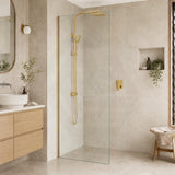 Fienza Rectangular Frameless Fixed Panel with Channel 10mm Glass 700-1200x2050mm - Variant Colour Fittings
