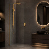 Fienza Rectangular Frameless Fixed Panel with Channel 10mm Glass 700-1200x2050mm - Variant Colour Fittings