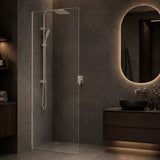 Fienza Rectangular Frameless Fixed Panel with Channel 10mm Glass 700-1200x2050mm - Variant Colour Fittings