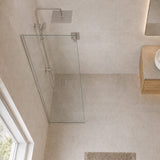 Fienza Rectangular Frameless Fixed Panel with Channel 10mm Glass 700-1200x2050mm - Variant Colour Fittings