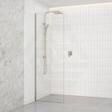 Fienza Rectangular Frameless Fixed Panel with Channel 10mm Glass 700-1200x2050mm - Variant Colour Fittings