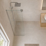 Fienza Rectangular Frameless Fixed Panel with Channel 10mm Glass 700-1200x2050mm - Variant Colour Fittings
