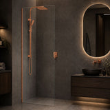 Fienza Rectangular Frameless Fixed Panel with Channel 10mm Glass 700-1200x2050mm - Variant Colour Fittings