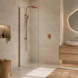Fienza Rectangular Frameless Fixed Panel with Channel 10mm Glass 700-1200x2050mm - Variant Colour Fittings